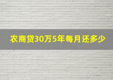 农商贷30万5年每月还多少