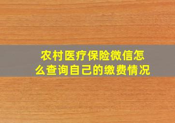 农村医疗保险微信怎么查询自己的缴费情况