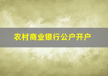 农村商业银行公户开户