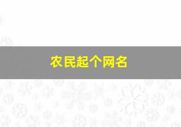 农民起个网名