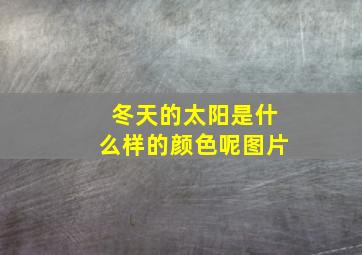 冬天的太阳是什么样的颜色呢图片