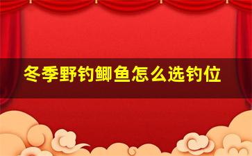 冬季野钓鲫鱼怎么选钓位