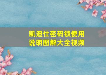 凯迪仕密码锁使用说明图解大全视频