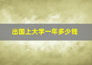 出国上大学一年多少钱