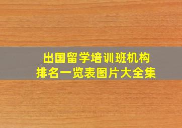 出国留学培训班机构排名一览表图片大全集