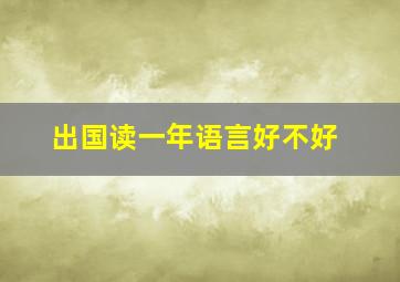 出国读一年语言好不好