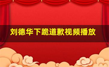 刘德华下跪道歉视频播放