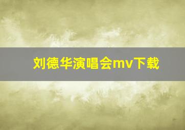 刘德华演唱会mv下载