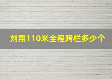 刘翔110米全程跨栏多少个