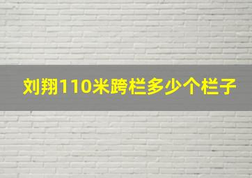 刘翔110米跨栏多少个栏子