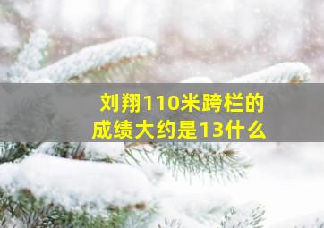 刘翔110米跨栏的成绩大约是13什么