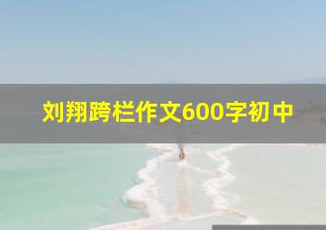 刘翔跨栏作文600字初中