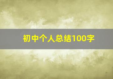 初中个人总结100字