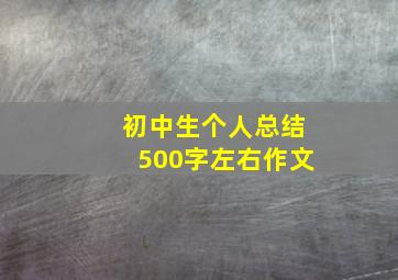 初中生个人总结500字左右作文