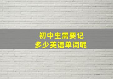 初中生需要记多少英语单词呢