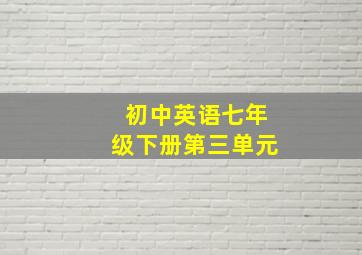 初中英语七年级下册第三单元