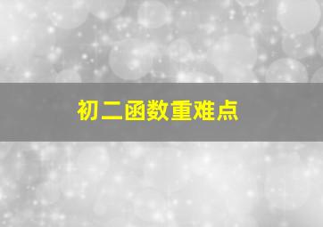 初二函数重难点