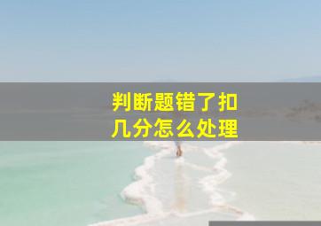 判断题错了扣几分怎么处理