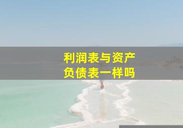 利润表与资产负债表一样吗