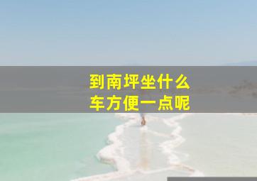 到南坪坐什么车方便一点呢