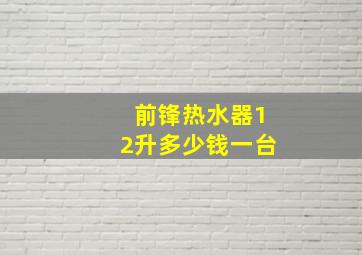 前锋热水器12升多少钱一台