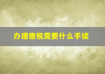 办理缴税需要什么手续