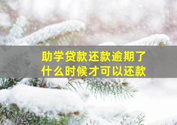 助学贷款还款逾期了什么时候才可以还款