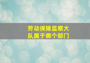 劳动保障监察大队属于哪个部门