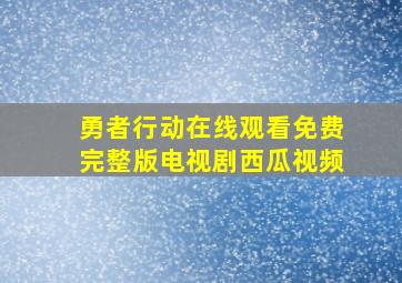 勇者行动在线观看免费完整版电视剧西瓜视频