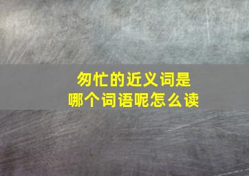 匆忙的近义词是哪个词语呢怎么读