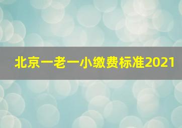 北京一老一小缴费标准2021