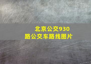 北京公交930路公交车路线图片