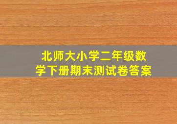 北师大小学二年级数学下册期末测试卷答案