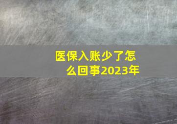 医保入账少了怎么回事2023年