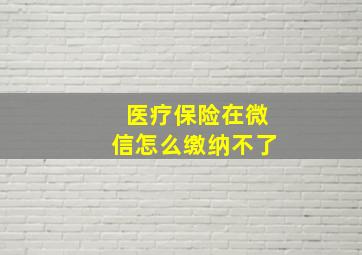 医疗保险在微信怎么缴纳不了