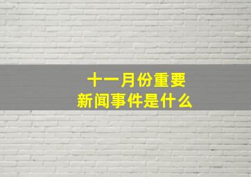 十一月份重要新闻事件是什么