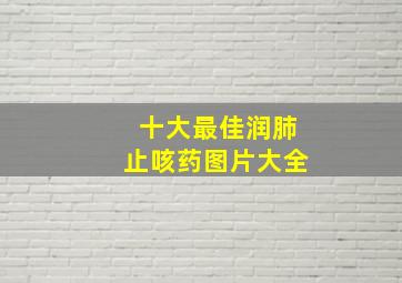 十大最佳润肺止咳药图片大全