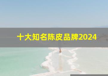 十大知名陈皮品牌2024