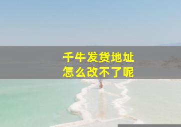 千牛发货地址怎么改不了呢