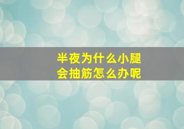 半夜为什么小腿会抽筋怎么办呢