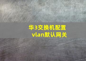 华3交换机配置vlan默认网关