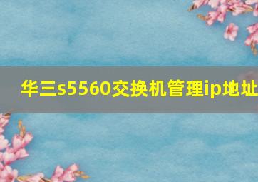 华三s5560交换机管理ip地址