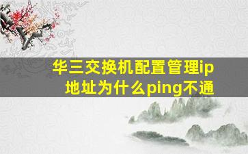 华三交换机配置管理ip地址为什么ping不通