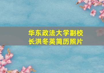 华东政法大学副校长洪冬英简历照片