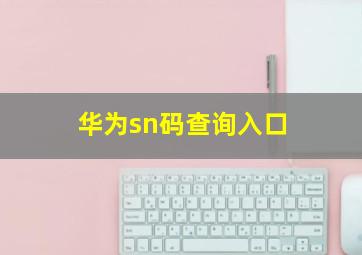 华为sn码查询入口