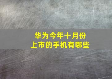 华为今年十月份上市的手机有哪些