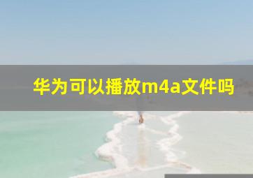 华为可以播放m4a文件吗