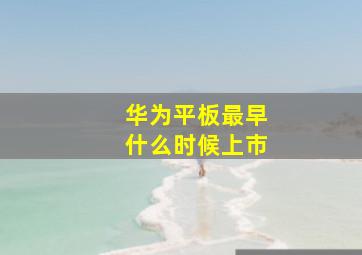 华为平板最早什么时候上市