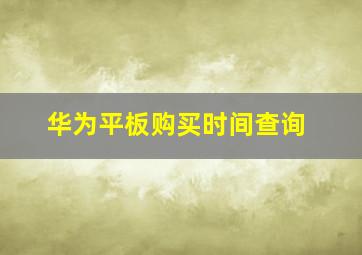 华为平板购买时间查询