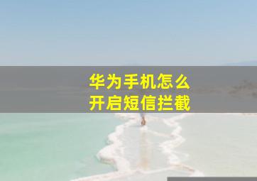 华为手机怎么开启短信拦截